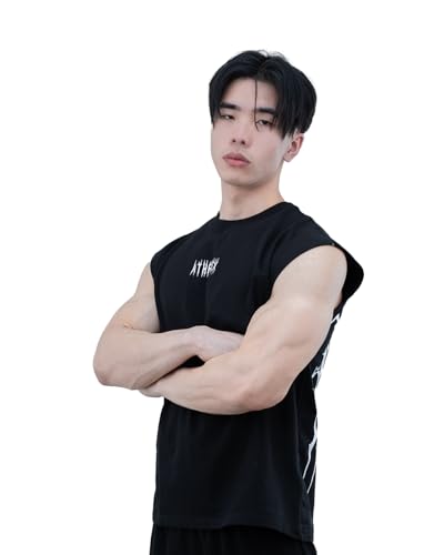 Image of Athflex Men's Relaxed fit Dark Flex Sleeveless Tank Top -Breathable, Lightweight, Minimalist Design,Versatile Choice for Gym, Workouts, and Casual Wear
