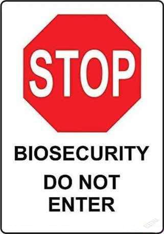 Novelty Warning Metal Tin Sign Biosecurity Do Not Enter Outdoor Security Farm Yard Decoratives Aluminum 8 X 12 INCH
