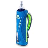 TRIWONDER Bolsa para Botella de Agua de Mano de Nylon Bolso de Mano con 500ml Botella blanda para Maratón Ciclismo Senderismo Running (A - Azul)