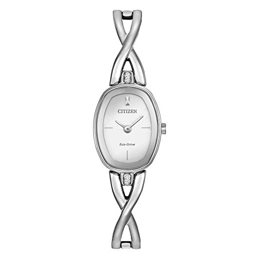 Citizen Eco-Drive Axiom Quartz Womens Watch, Stainless Steel, Crystal, Silver-Tone (Model: EX1410-53A)