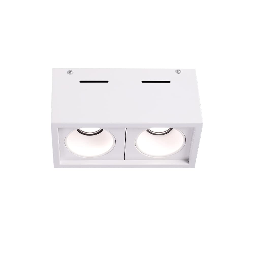 SKYGOO Projecteur en aluminium anti-éblouissant carré nordique à double tête, projecteur de plafond de salle à manger et de cuisine, lumière de salle de bain de vestiaire, projecteur d'étude de chambr