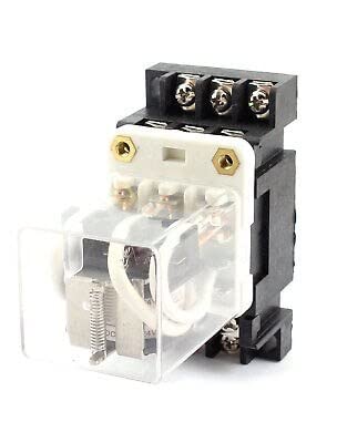 JQX-38F DC24V コイル電圧 3PDT 35mm DIN レールマウント パワーリレー ソケット付き