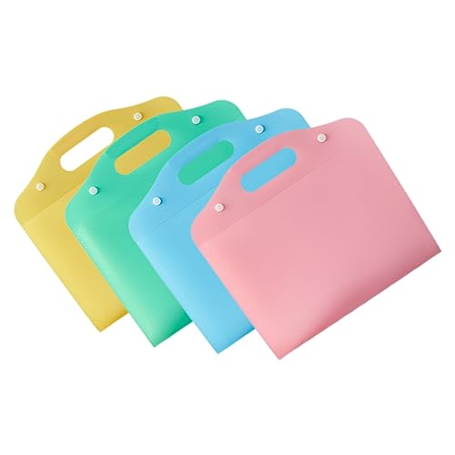 ERINGOGO 4pcs Expandable File Folder Set Large Zipper Pouch Document Storage Bag Receipt Holder Office Paper Organizer