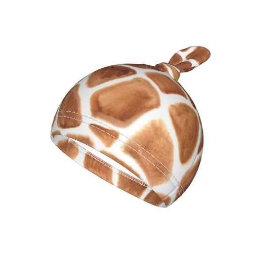 Image of Lcokin Giraffe Print Baby Stuff Swaddle Blanket Hat Set for Boys Girls, Funny Animal Skin Newborn Receiving Blanket