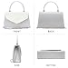 Dasein Women's Evening Bags Party Clutches Wedding Purses Cocktail Prom Handbags with Frosted Glittering (White)