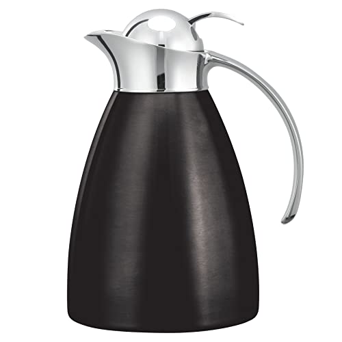 Service Ideas MAR10BSPBBX Marquette Series, Vacuum Insulated Carafe, Stainless Vacuum, 33.8 Ounce, Black Onyx