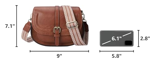 Image of AFKOMST Crossbody Bags for Women,Small Saddle Purse and Boho Cross Body Handbags,Vegan Leather