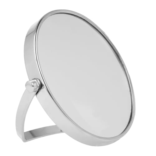 PARSA BEAUTY Espejo Multifuncional en Plata – Espejo baño Compacto con Aumento 5X – Giratorio 360°, de Doble Cara & Cromado – Ideal para Viajes, Maquillaje & estilismo Fuera de casa, Ø 9 cm