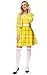 Remimi Halloween Cluss Dress Women Yellow Plaid One Piece Dress 90s Schoolgirls Outfit S