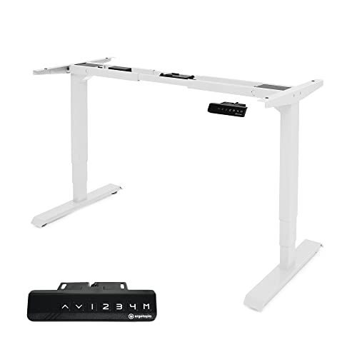 Ergotopia Desktopia Lite Bureau réglable en hauteur avec fonction mémoire, protection contre les collisions et garantie 5 ans (blanc) Cover