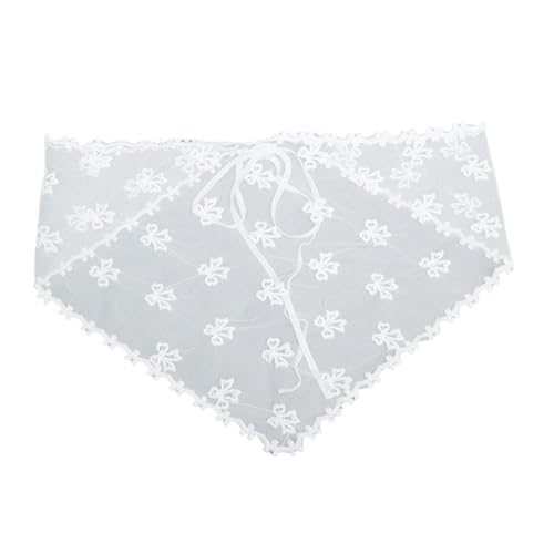 Womens Embroidery Floral Lace Waist Covers Short Apron Half Skirt Triangle Scarf Decorative Wide Belt Corset for Dresses4