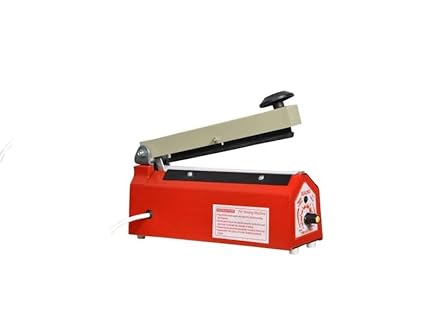 SEAL PRO Heat Sealing Machine | 8 Inch (200 mm) | 1 Year Warranty | Made in India | Beep Sound Function | Plastic Packing Machine | Plastic Bag | Plastic | Vacuum |sealing machine (8 INCHES, RED)