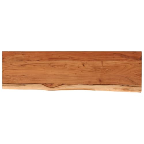 vidaXL Étagère Murale, Tablette Flottante, Décoration Murale de Bureau Salle de Séjour, Rectangulaire Massif Acacia Bordure Assortie