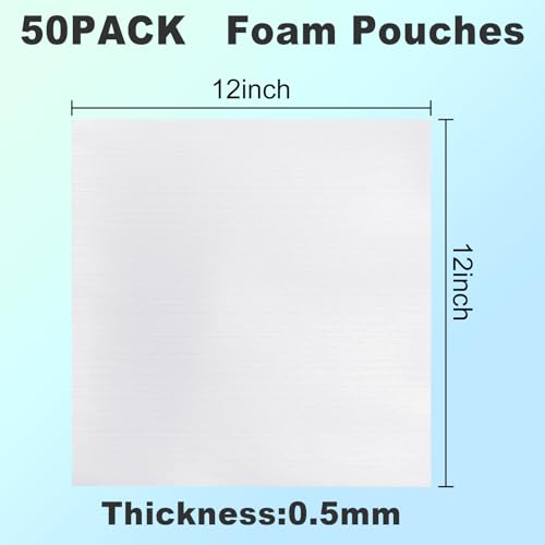 Septo 50 pacotes de bolsas de espuma, suprimentos de embalagem de pratos de 12 
