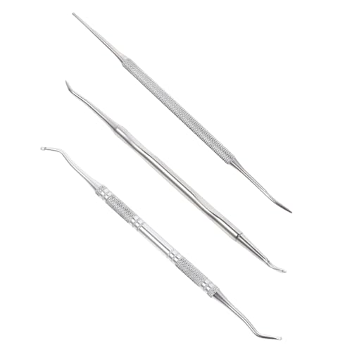 NULYLU Tool Kit Double-end Nail Cleaner Stainless Steel Portable Nail Care for Home Travel