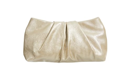 WHIMFINITY Evening Clutch Purses for Women (Light Gold)