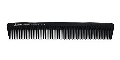 Jäneke Peine de corte de pelo 55814 de carbono de 19,5 cm (antiestático), peine ancho + dientes extra gruesos (814)