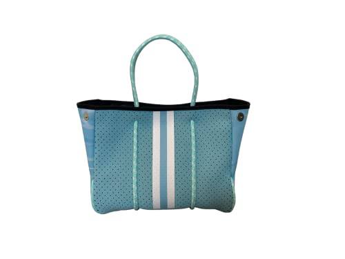 Dallas Hill Neoprene Tote Bag Blue & Camo School Weekender Girls Tween Kids Baby Mom Travel Beach Pool Totes Bags Diaper Family Teacher Catchall