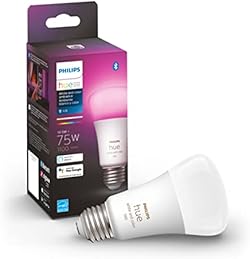 Philips Hue Smart 75W A19 LED Bulb - White and Color Ambiance Color-Changing Light - 1 Pack - 1100LM - E26 - I