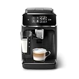 PHILIPS 2300 Series Fully Automatic Espresso Machine with LatteGo milk system and integrated grinder, 4 Coffee Pre-Sets & Hot Water, 40% Quieter SilentBrew, 15-Bar Pressure, Matte Black (EP2330/10)