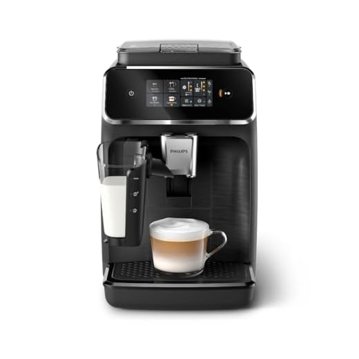 Philips 2300 Series Fully Automatic Espresso Machine with LatteGo milk system and integrated grinder, 4 Coffee Pre-Sets & Hot Water, 40% Quieter SilentBrew, 15-Bar Pressure, Matte Black (EP2330/10)