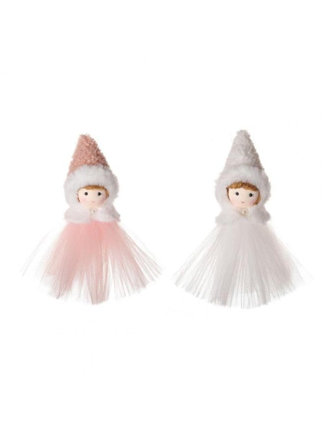 Fatio Set of 2 Christmas Angel Doll Pendants – Hanging Ornaments for Christmas Trees, Nativity Scenes, Windows, Walls & Doors | Festive Holiday Decorations for Home & Office