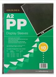 Image of Goldline Display Sleeves Polypropylene Reinforced 150 Micron 6 Hole A2 Clear Ref PDSA2Z [Pack 10]