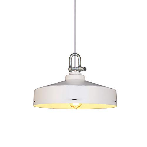 Lámpara colgante industrial blanca iluminación de techo de metal para salón y desván