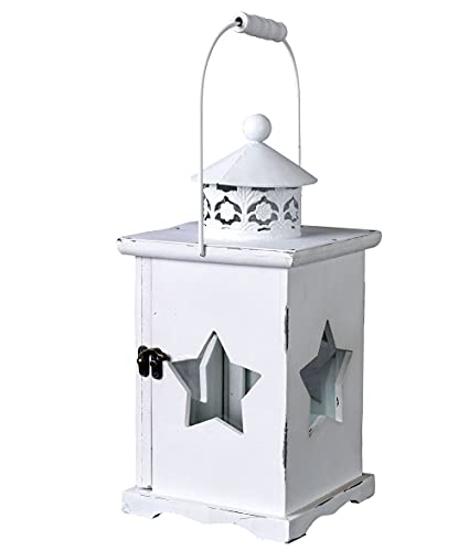 Farol de Jardín Stern Candelabro Blanco Luz de Viento Linterna Farola Madera mxa045 Palazzo Exclusivo
