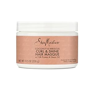 SheaMoisture Hair Mask Coconut & Hibiscus for Dry Curls Hair Mask with Shea Butter 11.5 oz