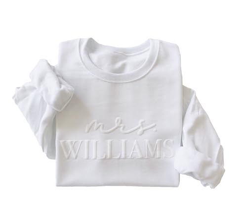 Up2ournecksinfabric - Mrs Sweatshirt - Custom Mrs Sweatshirt - Honeymoon Outfit - Wedding Gift - Bride Crewneck - Bridal Gift - Bachelorette Gift - Maid of Honor Gift2