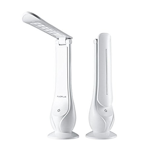 AUOPLUS Dimmable LED Desk Lamp Reading Light for Home and Office(3 Color Modes, USB Rechargeable-White