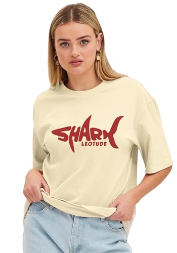 Image of LEOTUDE Oversized Cotton Blend Printed Women's T-Shirts Combo (Pack of 3)