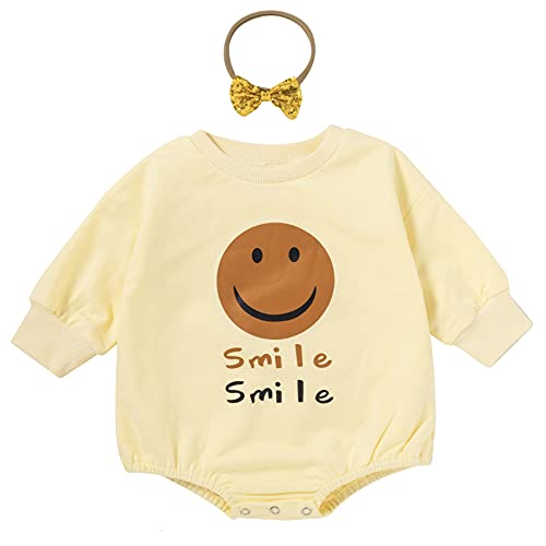 Image of DREAM BUS Newborn Baby Girl Sweatshirt Romper One pieces Long Sleeve Bodysuit Baby Girl Jumpsuit With Headband Outfit Clothes