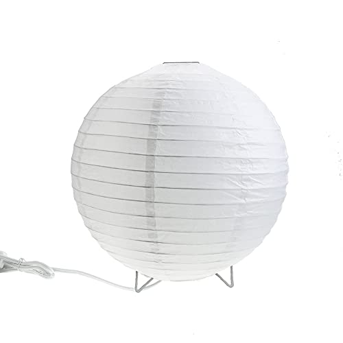 Bedside Table Lamp Paper And Chrome Standing Lamp Room Decoration Festival Lantern Light Nightstand Desk Lamp Bedroom Dresser Living Kids Room College Dorm Coffee (White) #TOP6