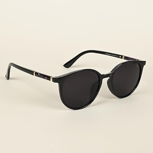 Image of Voyage UV Protected Brown Round Sunglasses for Women