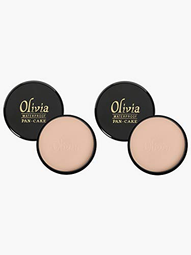Image of Olivia Olivia 100 Waterproof Pan Cake Makeup Concealer 25 G Shade No Pack Of 2 Cream 100% Waterproof Pan Cake White Makeup Concealer 25g Shade No.20 - Pack Of 2 shimmering finish Dark Beige 25g.