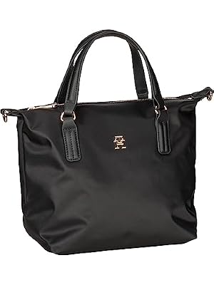 Tommy Hilfiger Donna Borsa Tote Bag Poppy Small Tote Piccola, Nero (Black), Taglia Unica