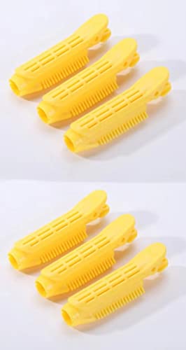 6 Pack Instant Hair Volumizing Clips For All Hair Types Hair Root Volume Clip Hair Curler Clip Volumizing Hair Root Clip DIY Natural Curler Clamps Rollers Fluffy Hair Roots Styling Tool (Yellow 6 pcs)