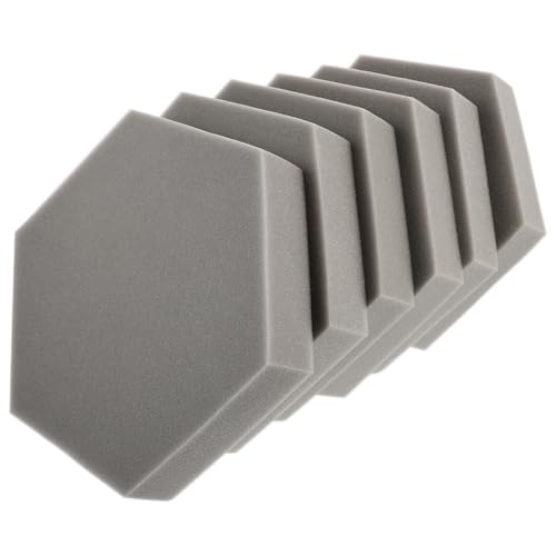BESTonZON 6 piezas Paneles Acústicos Hexagonales Almohadillas de Alta Densidad para Atenuación de Sonido Aislamiento Acústico para Estudios y Teatros en Casa miniatura 1