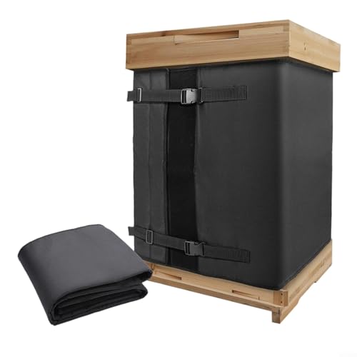 Alanmoship Bee Hive - Enveloppe isolante pour ruche à cadre 8 et 10 - Tissu Oxford réglable avec revêtement en PVC et feuille d'aluminium - Protection contre le froid hivernal pour l'extérieur - Pour