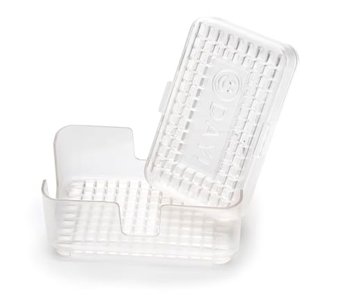 SCROAP Dish XT | Soap Dish for Bar Soap | Daily Reimprinted/Embossed Personal Message | Top/Bottom Grid Creates Exfoliating, Deep Pore Beauty Bar (Soap not Included) (Happy Face)