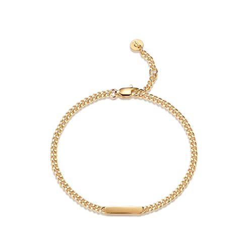 PAVOI 14K Gold Plated Lightweight Chain Bracelet | Curb Link and Cable Chain Bracelets for Women