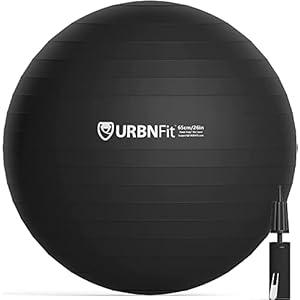URBNFit Exercise Ball – Yoga Ball for Workout Pregnancy Stability – AntiBurst Swiss Balance Ball w/ Pump – Fitness Ball…