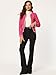 Allegra K Women's Plaid Tweed Blazer Long Sleeve Open Front Work Office Short Jacket Medium Hot Pink