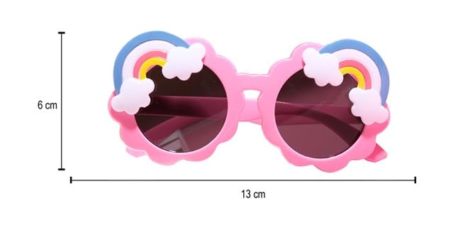 DC DECORIO- A UNIQUE PRODUCT RANGE Rainbow designed Round Sunglasses Suitable & trendy for boys n girls aged between 3-10 yrs (LIGHT PINK) - Image 2 thumbnail