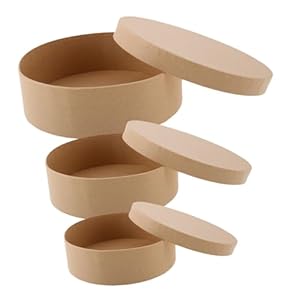 MUELODSIC 3er Set Runde Pappmaché Boxen