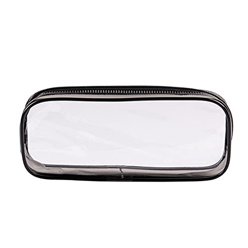 Estuche de lápices de PVC transparente Estuche de bolígrafo transparente portátil con cremallera Estuche de lápices de papelería de gran capacidad Neceser de viaje Estuche de maquillaje Cover