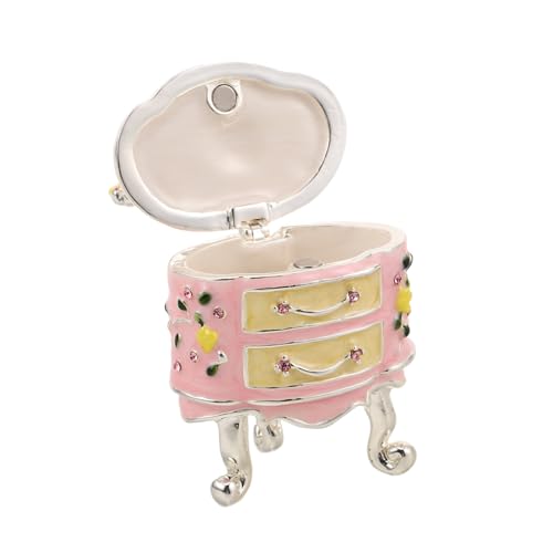 Boîte à bijoux émaillée vintage coffret décoratif rangement bijoux miroir - 2