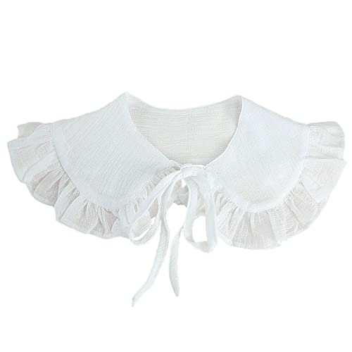 Mulheres de pescoço destacável falso bordado cavado a cabo flores de renda gola da blusa para vestido / camisa, tamanho único, Jl011, Médio